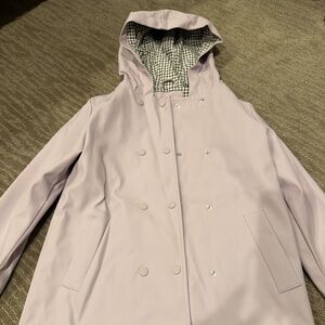 Mango purple lined rain jacket with hood girls size 8